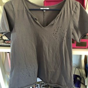 V neck cut out t shirt
